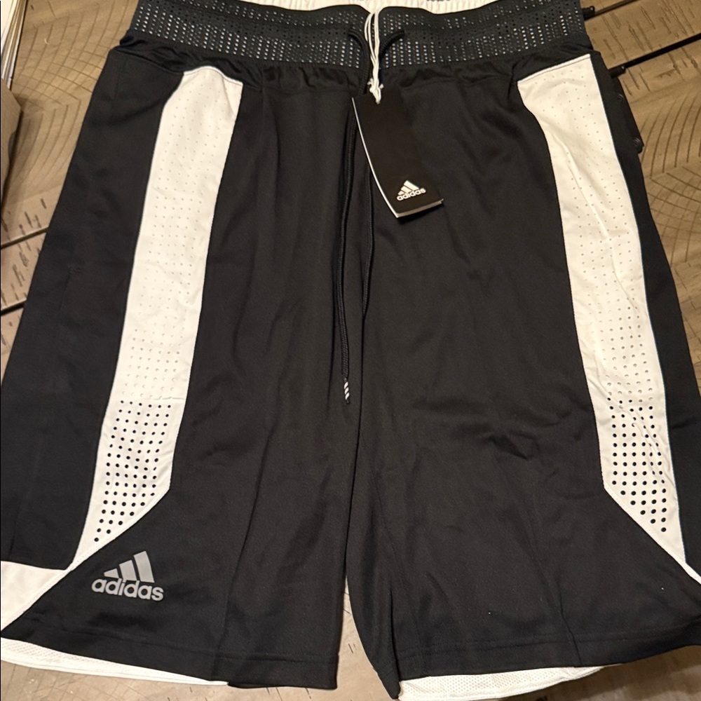 2/$30 Adidas Men's Athletic Shorts in Black and White